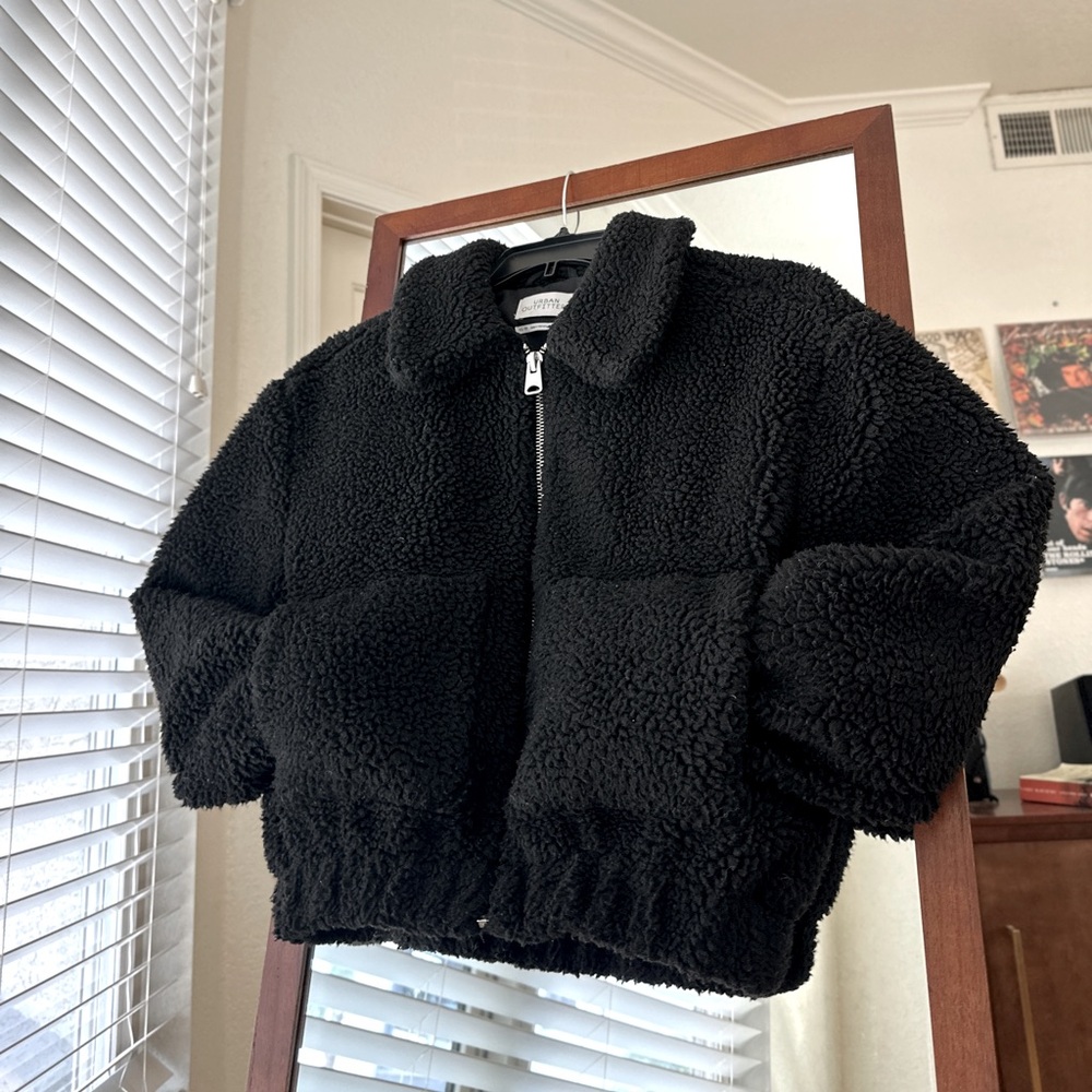 Black Teddy Bomber Jacket